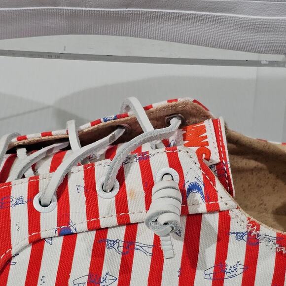 Sperry Red and White Striped Athletic Shoes - Picture 3 of 14